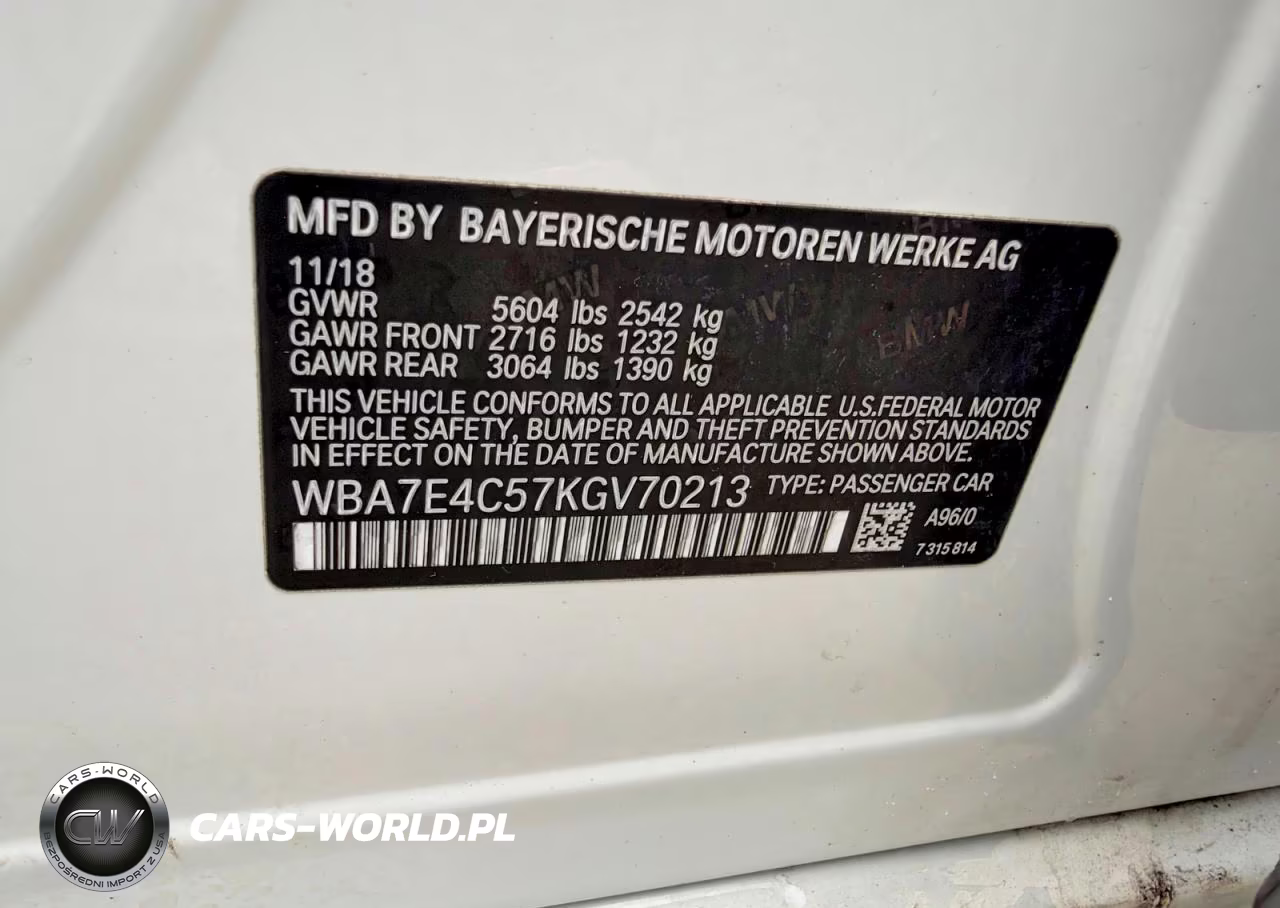 2019 BMW 740 Xi VIN:WBA7E4C57KGV70213 - 10