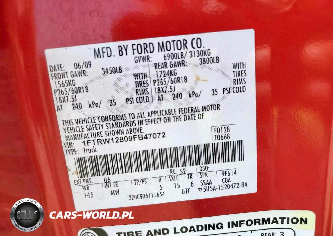 2009 Ford F150 Supercrew VIN:1FTRW12809FB47072 - 12