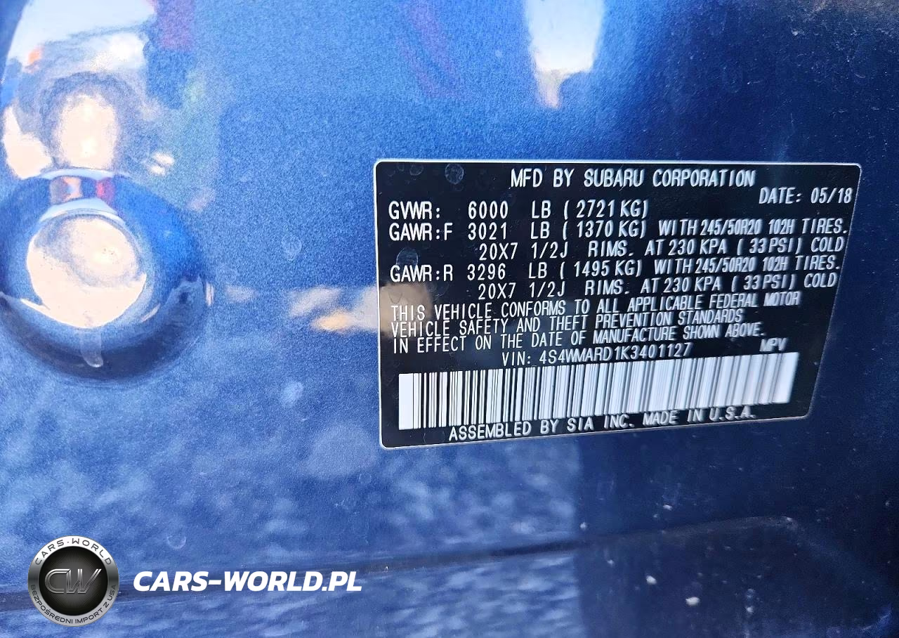 2019 Subaru Ascent Touring VIN:4S4WMARD1K3401127 - 13