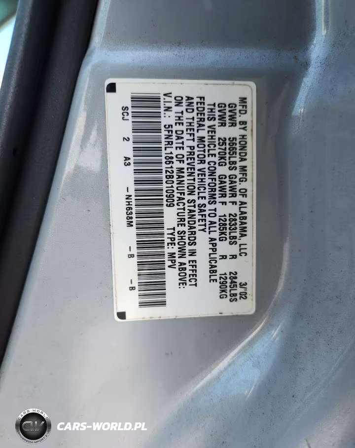 2002 Honda Odyssey Ex VIN:5FNRL18612B010909 - 13