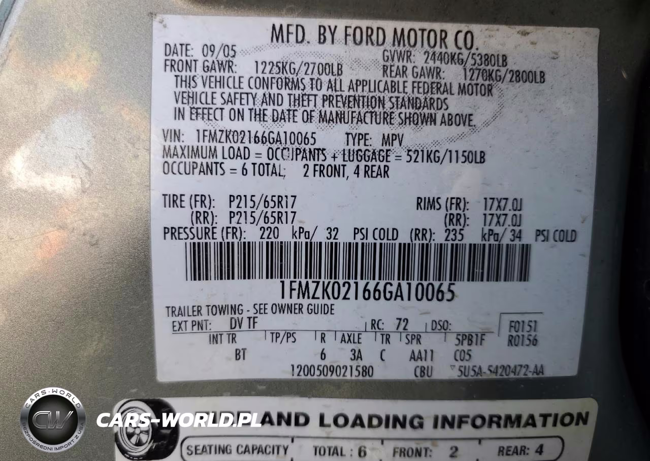 2006 Ford Freestyle Sel VIN:1FMZK02166GA10065 - 13