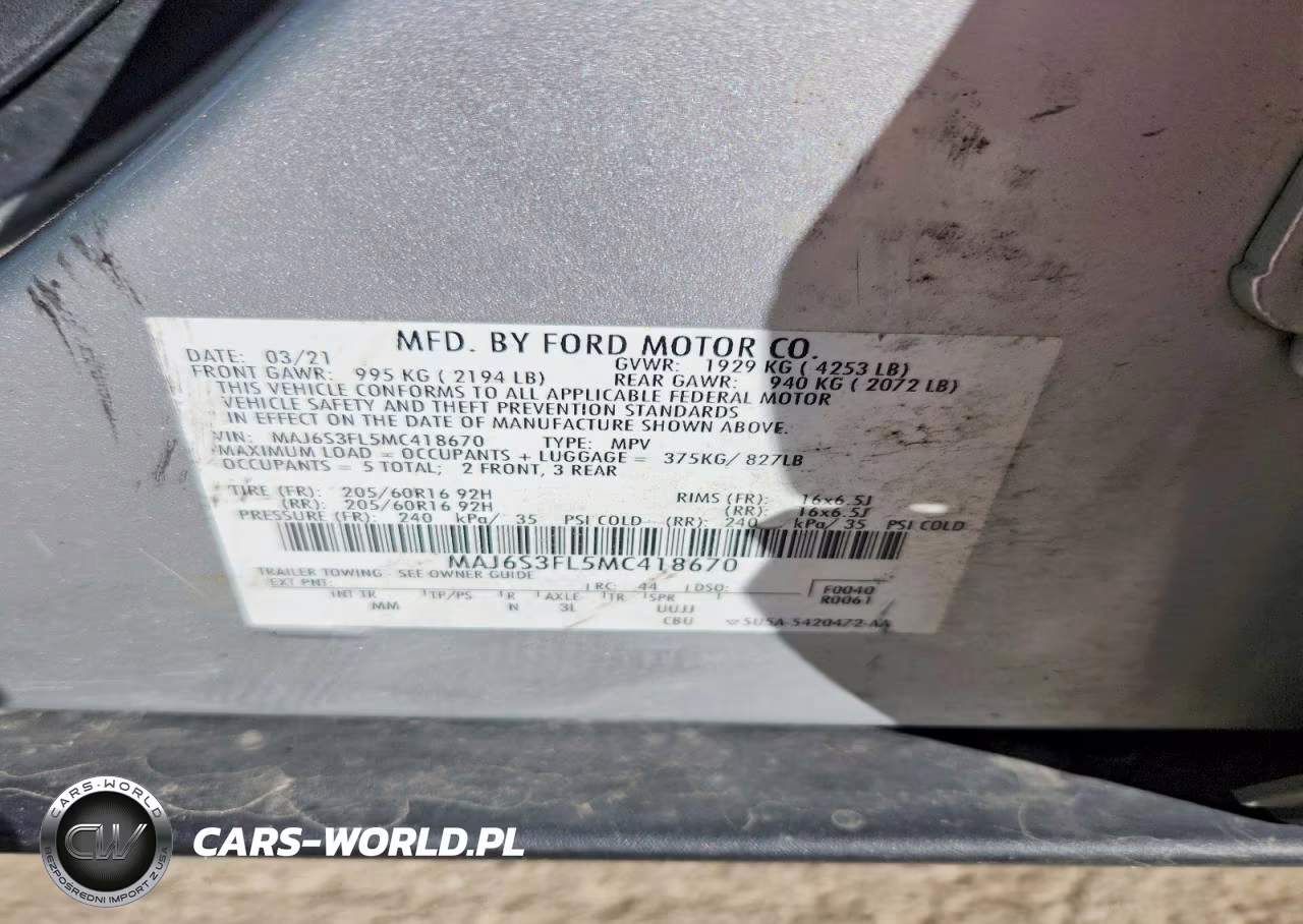 2021 Ford Ecosport S VIN:MAJ6S3FL5MC418670 - 14