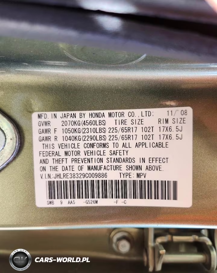 2009 Honda Cr-V Lx VIN:JHLRE38329C009886 - 13