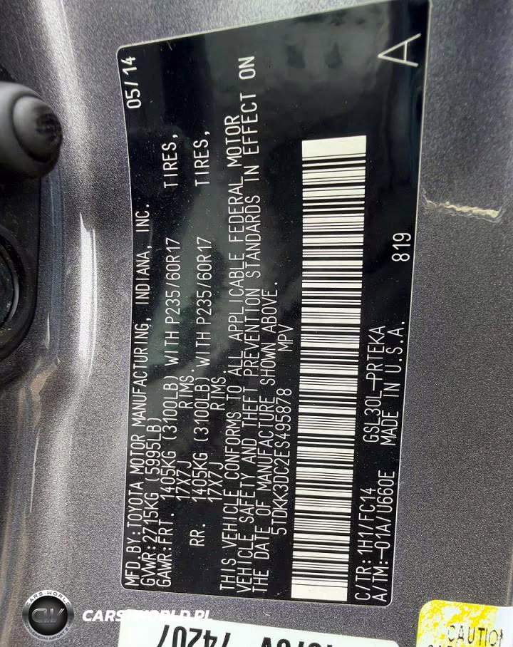2014 Toyota Sienna Le VIN:5TDKK3DC2ES495878 - 10