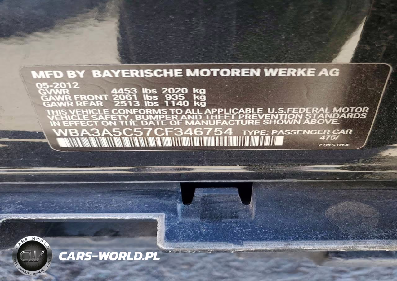 2012 BMW 328 I VIN:WBA3A5C57CF346754 - 13
