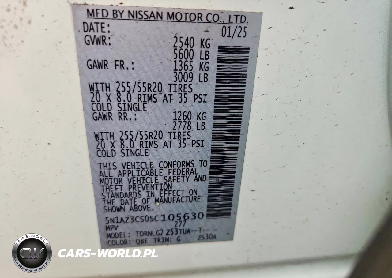 2025 Nissan Murano Sl VIN:5N1AZ3CS0SC105630 - 13