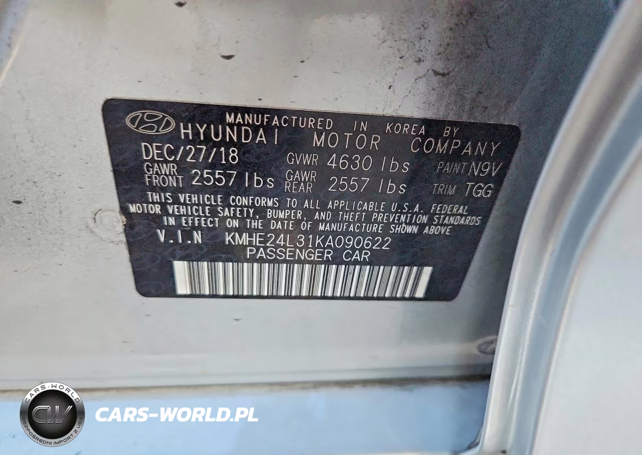 2019 Hyundai Sonata Hybrid Se VIN:KMHE24L31KA090622 - 13