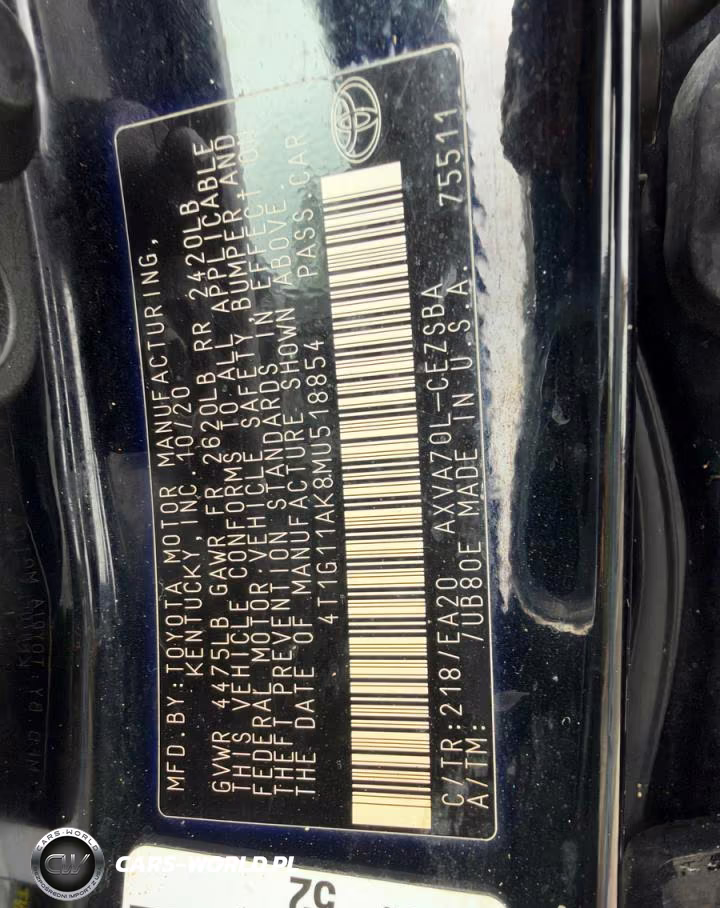 2021 Toyota Camry Se VIN:4T1G11AK8MU518854 - 10