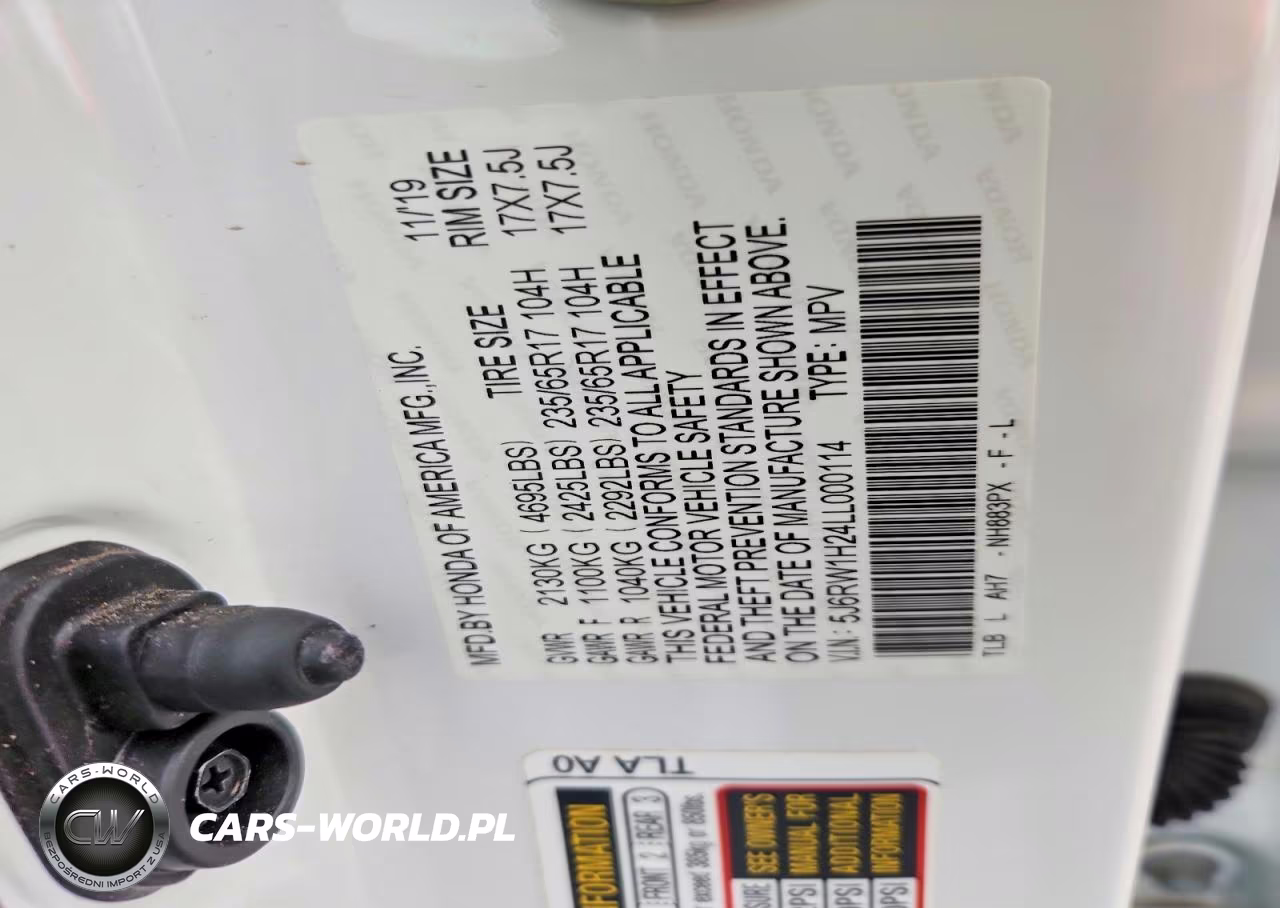 2020 Honda Cr-V Lx VIN:5J6RW1H24LL000114 - 14