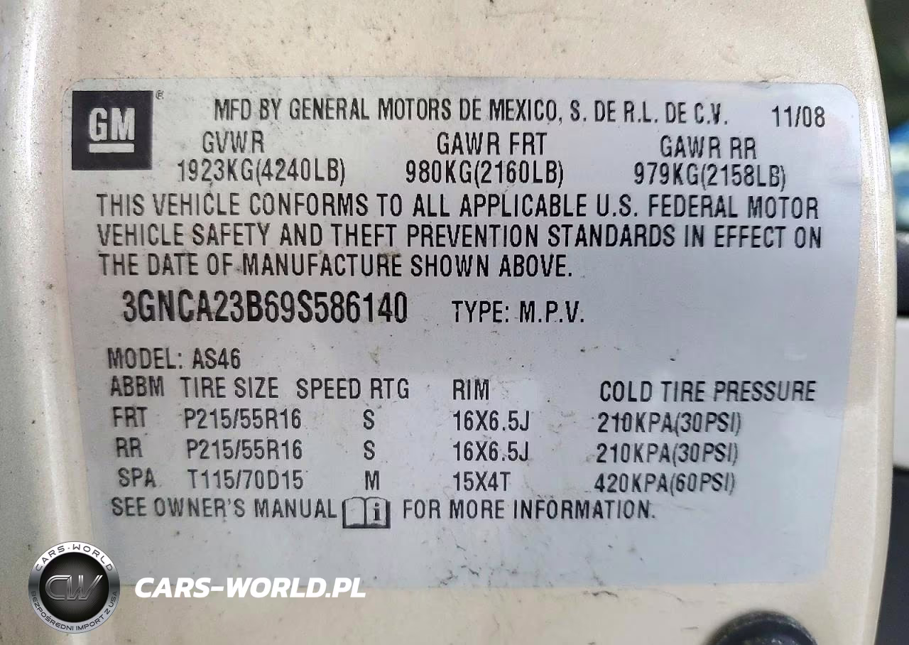 2009 Chevrolet Hhr Lt VIN:3GNCA23B69S586140 - 13