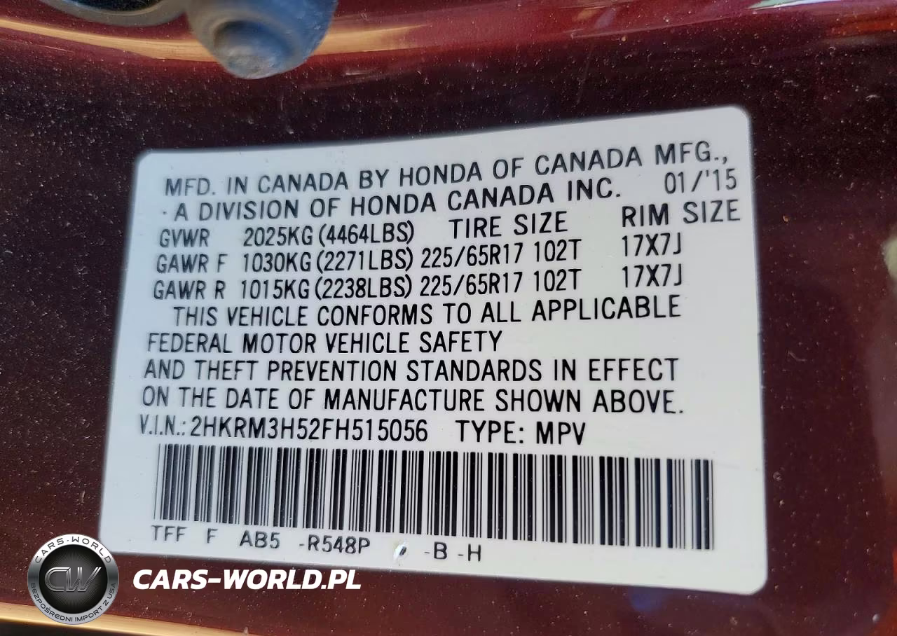 2015 Honda Cr-V Ex VIN:2HKRM3H52FH515056 - 12