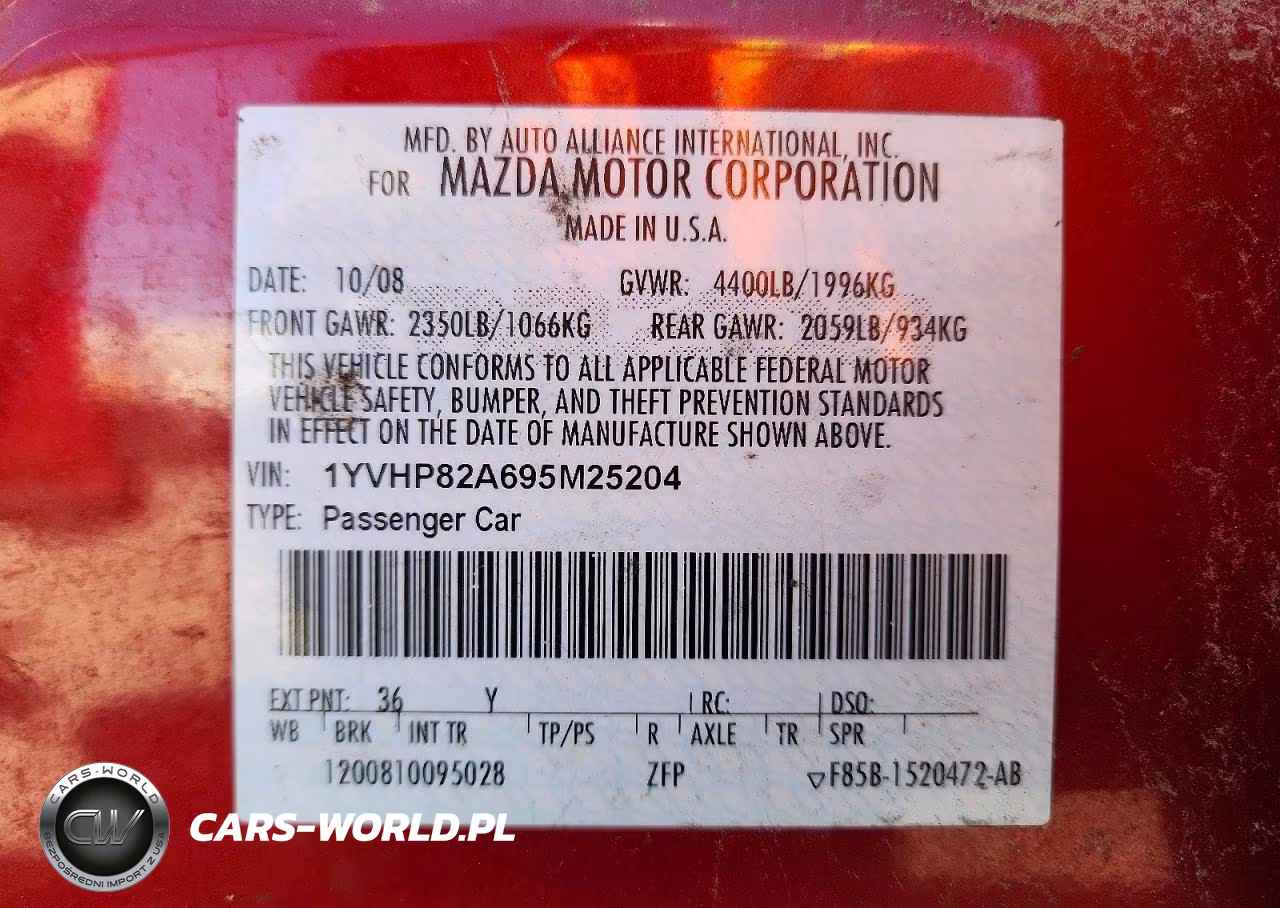 2009 Mazda 6 I VIN:1YVHP82A695M25204 - 12