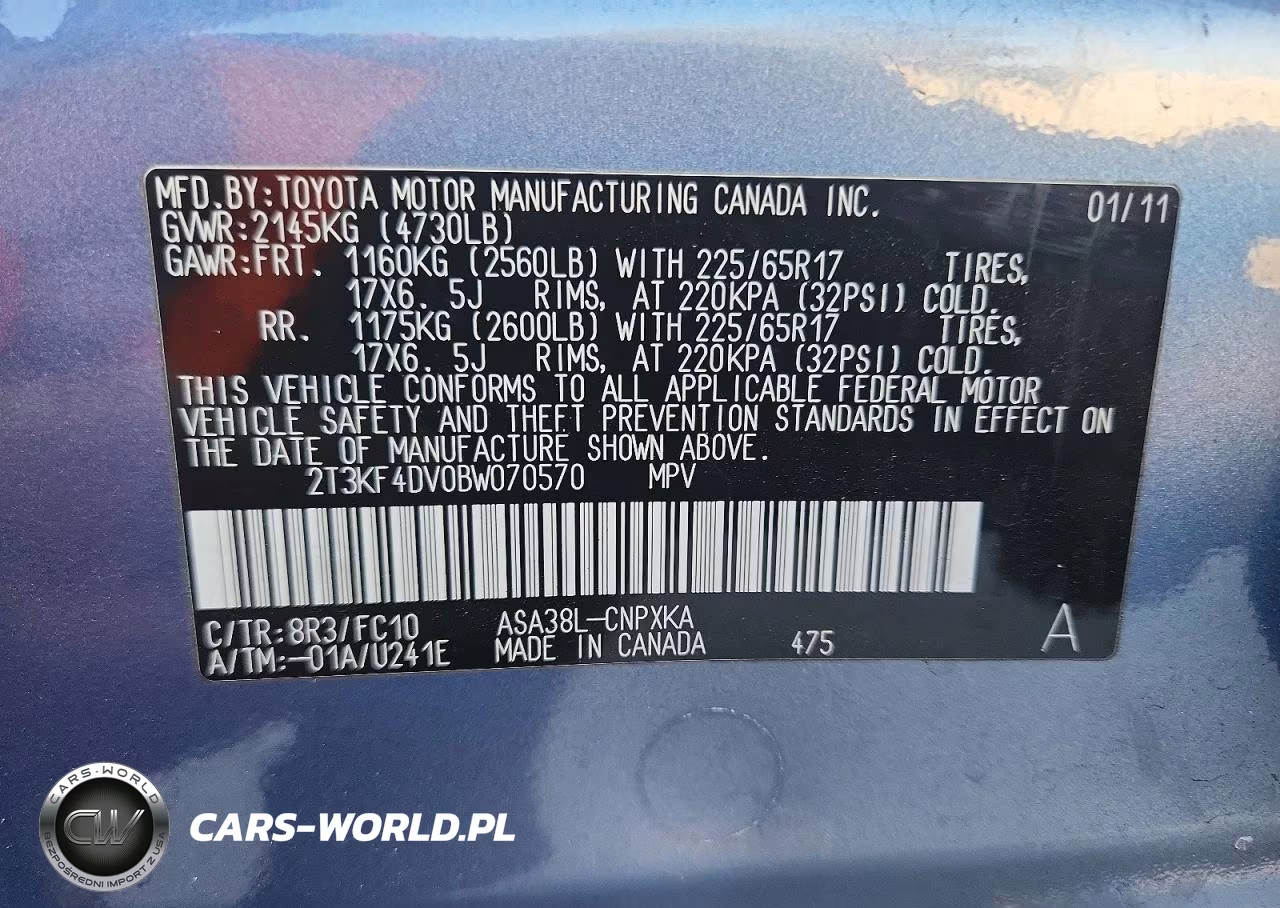2011 Toyota Rav4 Base VIN:2T3KF4DV0BW070570 - 13