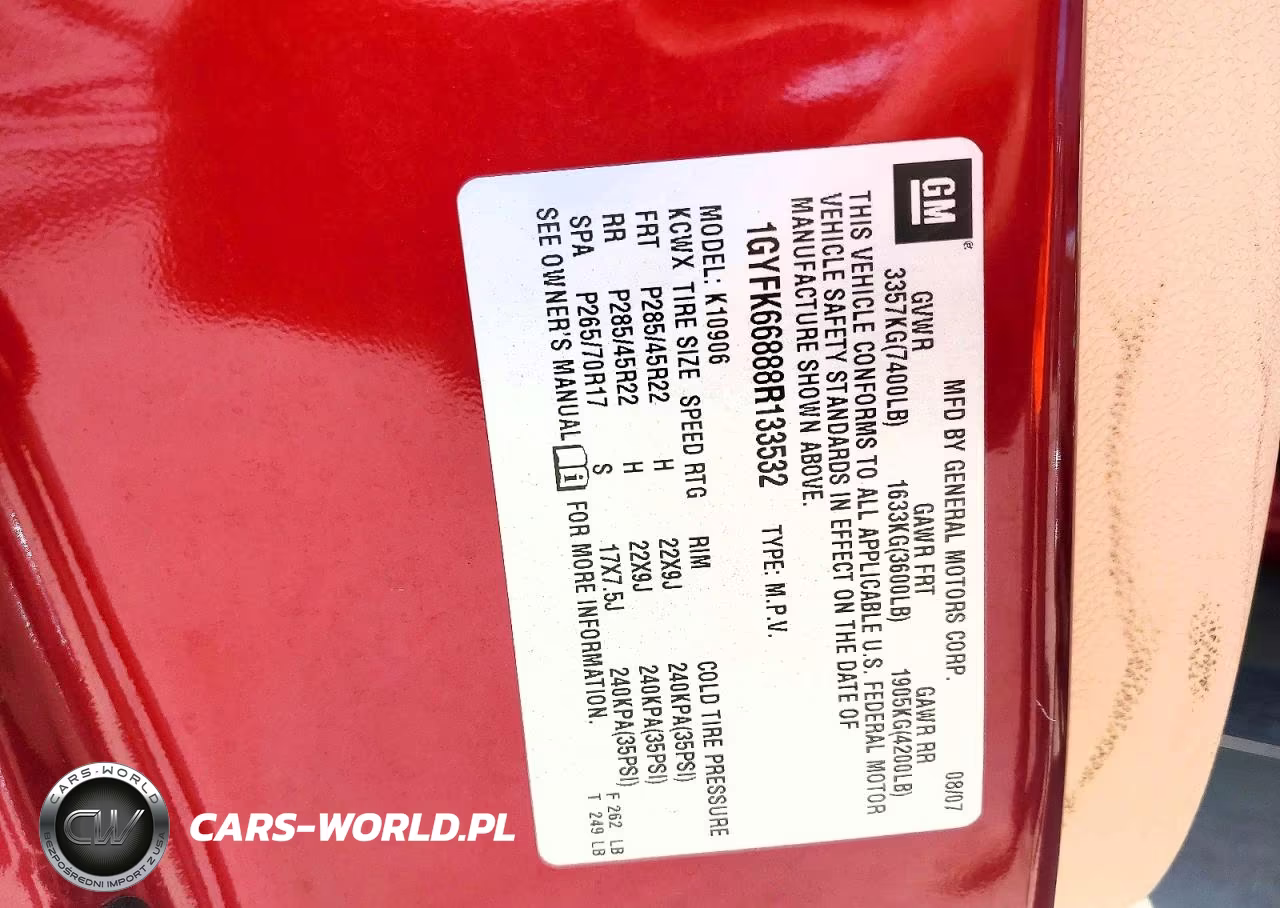 2008 Cadillac Escalade Esv VIN:1GYFK66888R133532 - 12