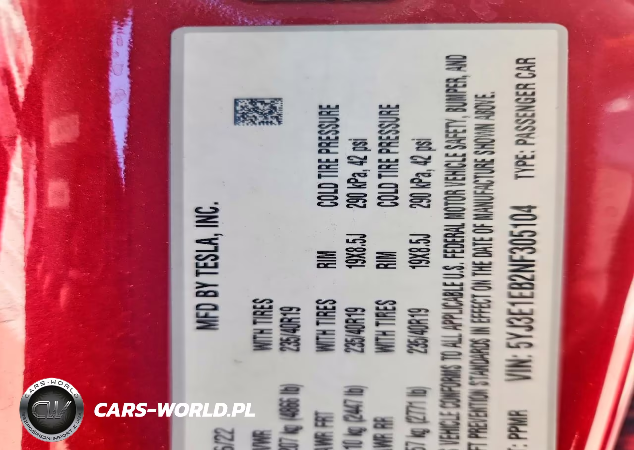 2022 Tesla Model 3 VIN:5YJ3E1EB2NF305104 - 12