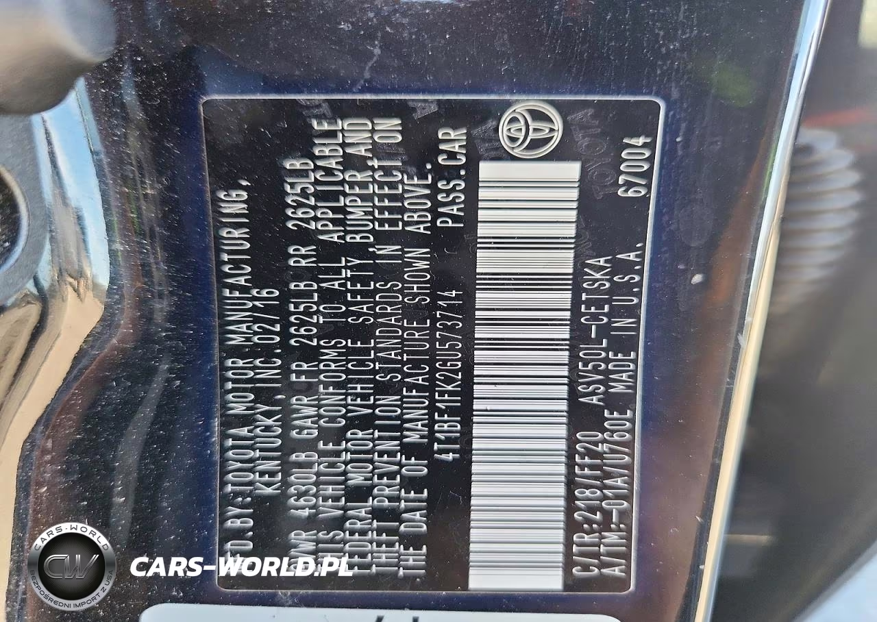 2016 Toyota Camry Le VIN:4T1BF1FK2GU573714 - 12