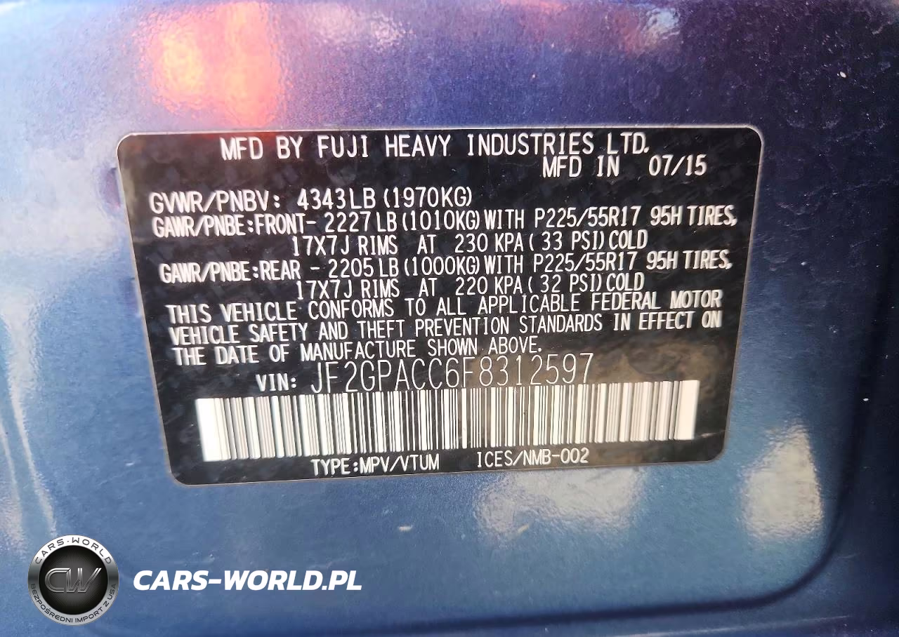 2015 Subaru Xv Crosstrek 2.0 Premium VIN:JF2GPACC6F8312597 - 12