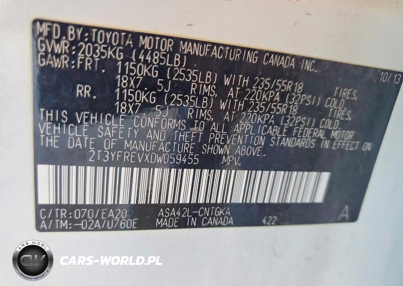 2013 Toyota Rav4 Limited VIN:2T3YFREVXDW059455 - 13