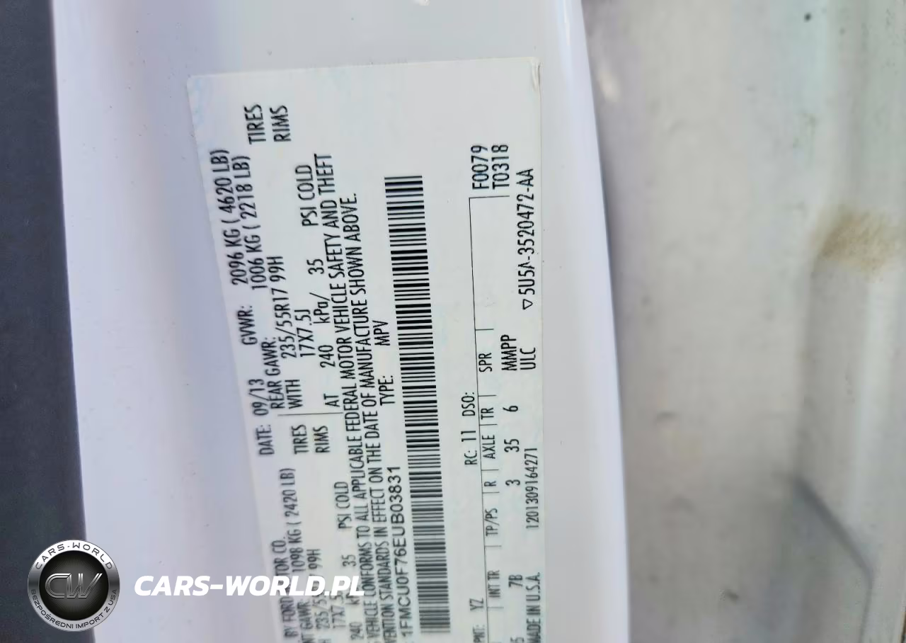 2014 Ford Escape S VIN:1FMCU0F76EUB03831 - 13