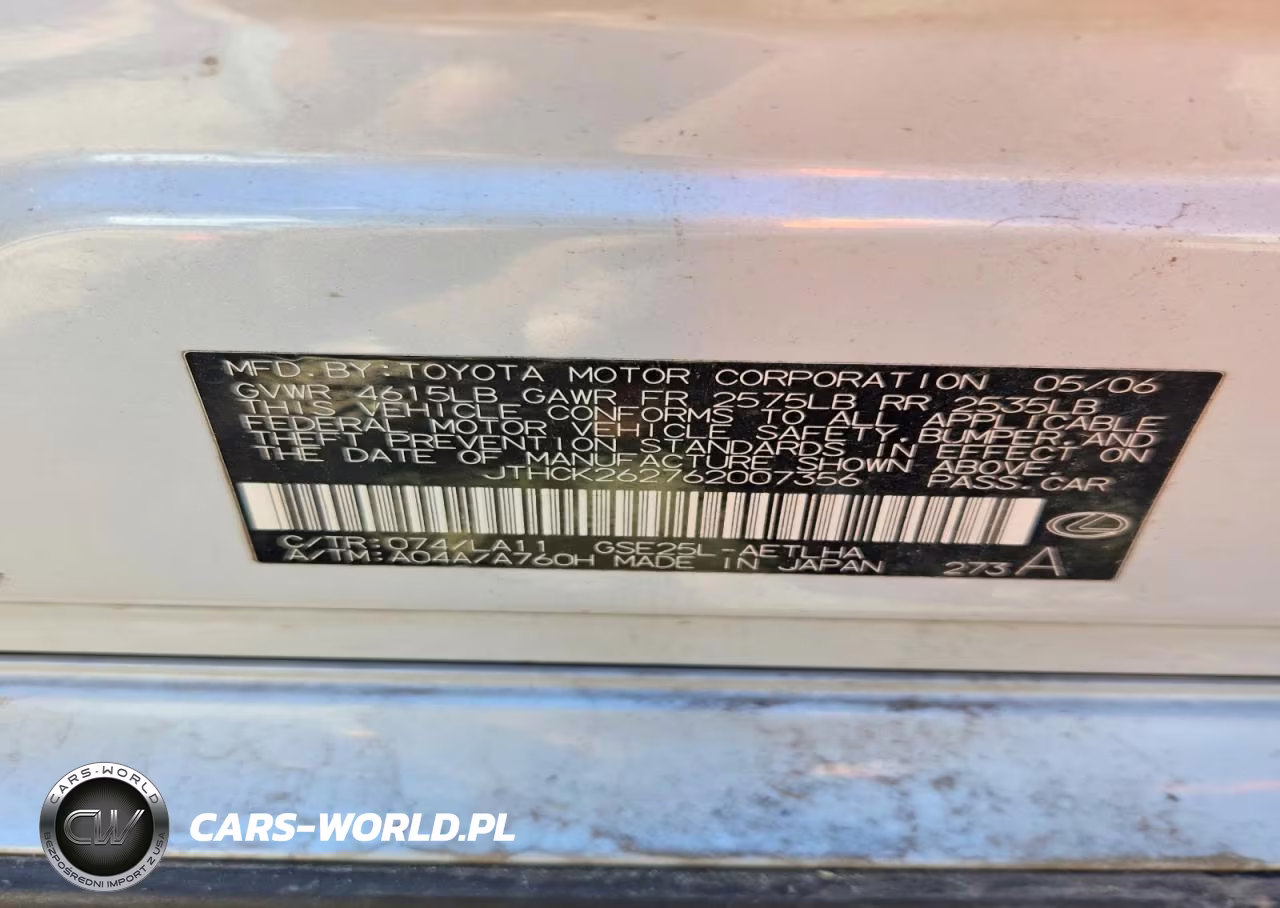 2006 Lexus Is 250 VIN:JTHCK262762007356 - 12