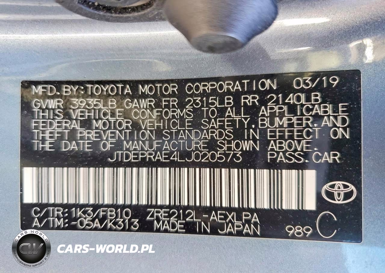 2020 Toyota Corolla Le VIN:JTDEPRAE4LJ020573 - 12