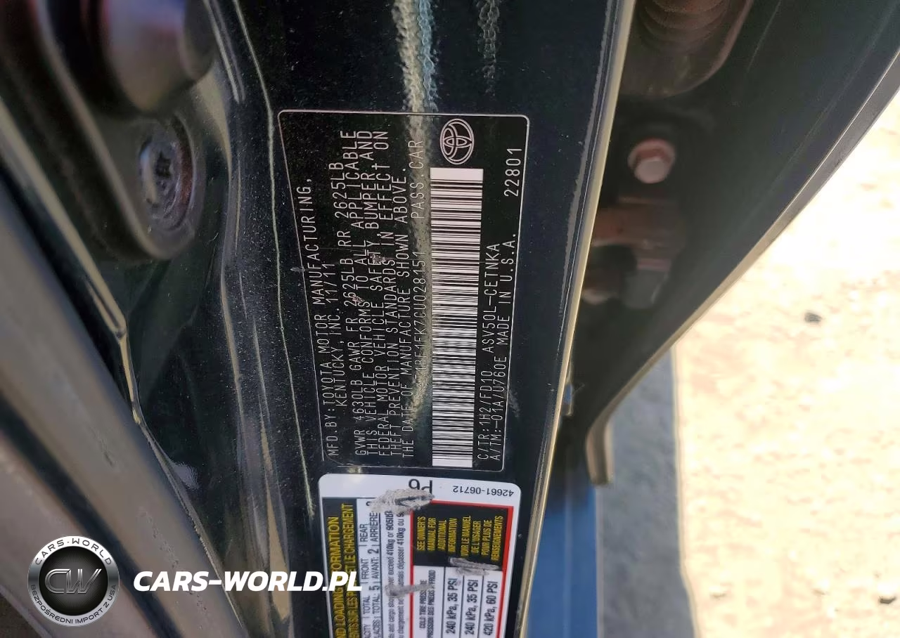 2012 Toyota Camry Le VIN:4T1BF1FK7CU028151 - 12