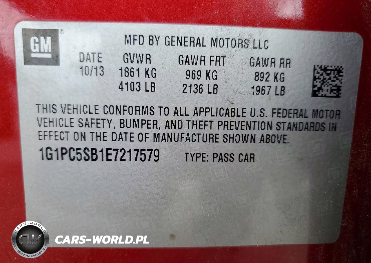 2014 Chevrolet Cruze Lt VIN:1G1PC5SB1E7217579 - 12