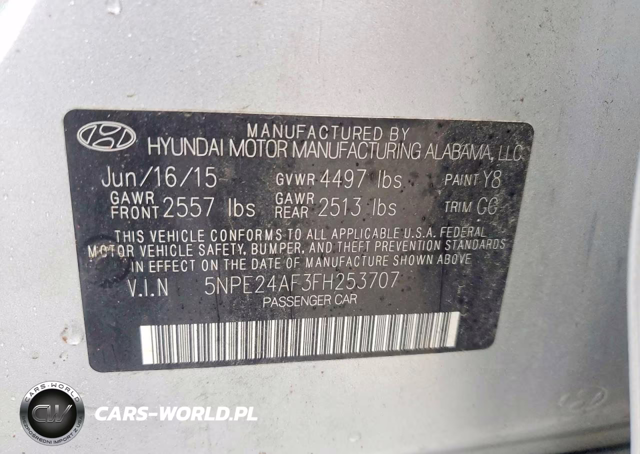 2015 Hyundai Sonata Se VIN:5NPE24AF3FH253707 - 12