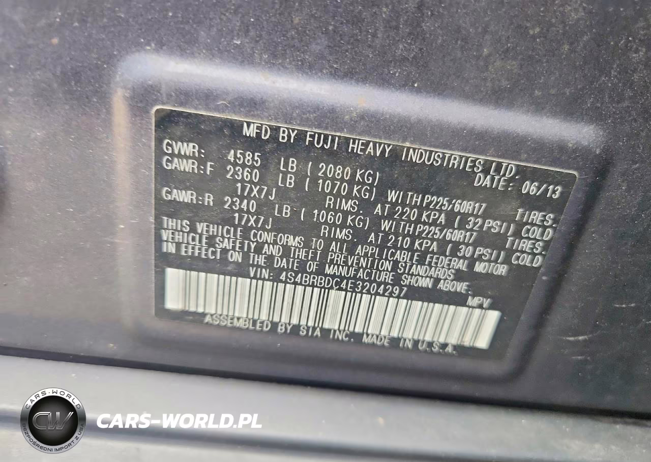 2014 Subaru Outback 2.5I Premium VIN:4S4BRBDC4E3204297 - 13