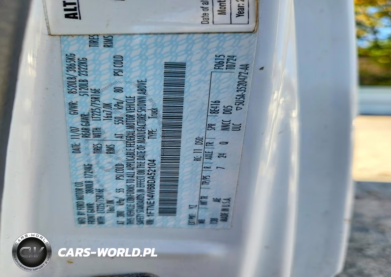 2008 Ford Econoline E150 Van VIN:1FTNE14W68DA52104 - 13
