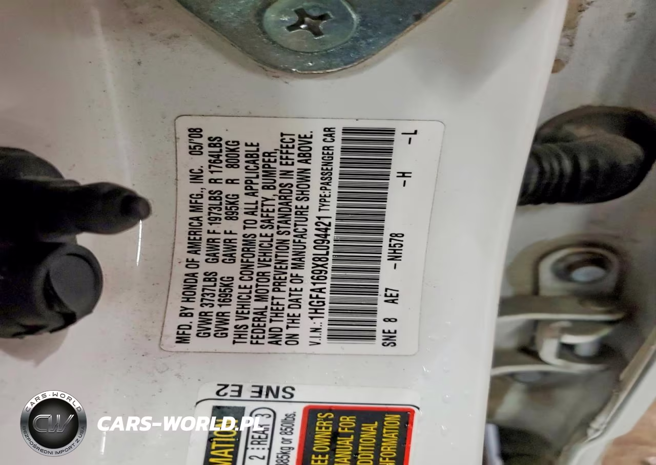 2008 Honda Civic Exl VIN:1HGFA169X8L094421 - 12