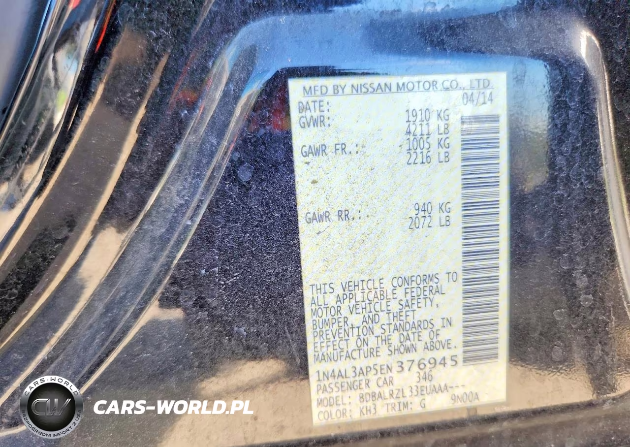 2014 Nissan Altima 2.5 S VIN:1N4AL3AP5EN376945 - 12