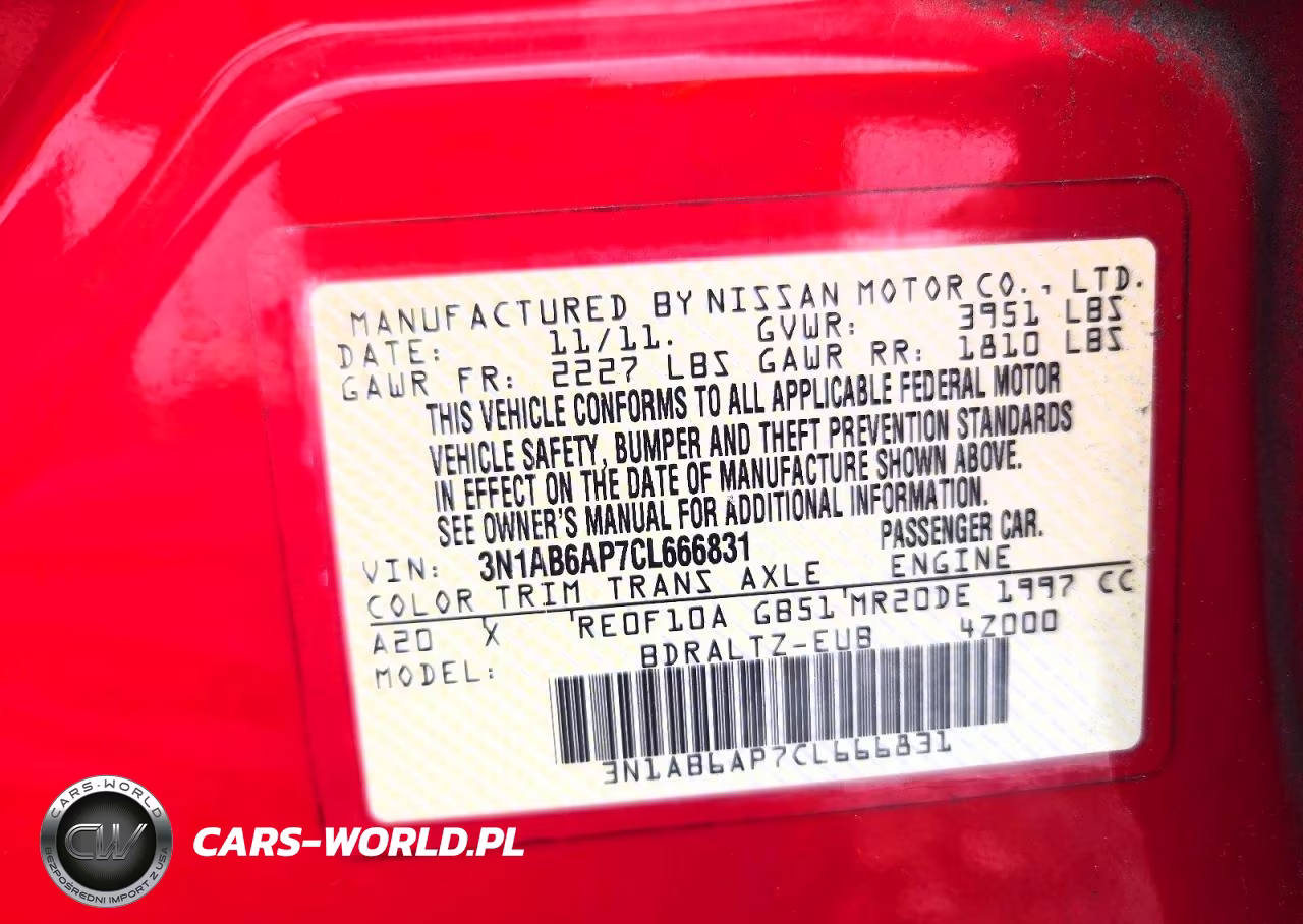 2012 Nissan Sentra 2.0 VIN:3N1AB6AP7CL666831 - 13