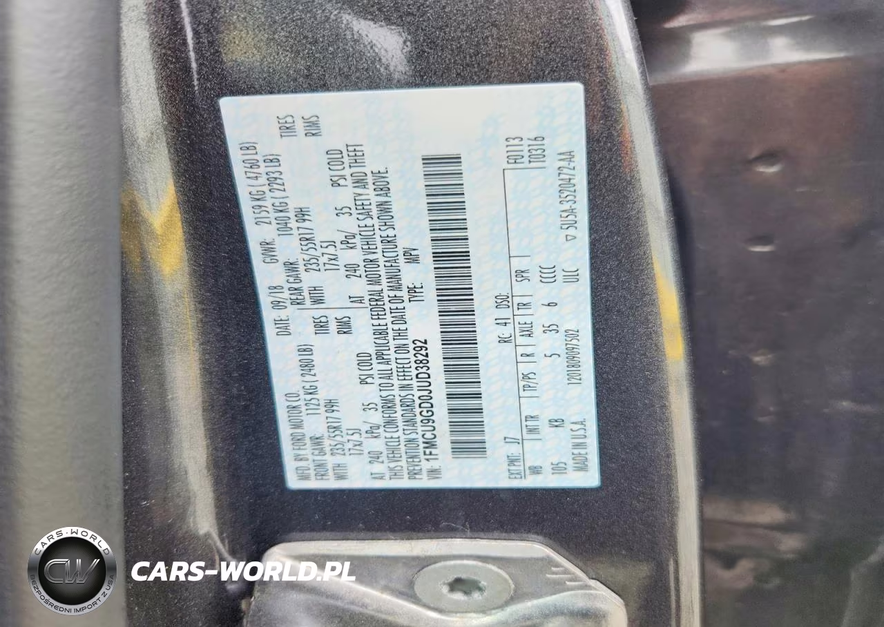 2018 Ford Escape Se VIN:1FMCU9GD0JUD38292 - 13
