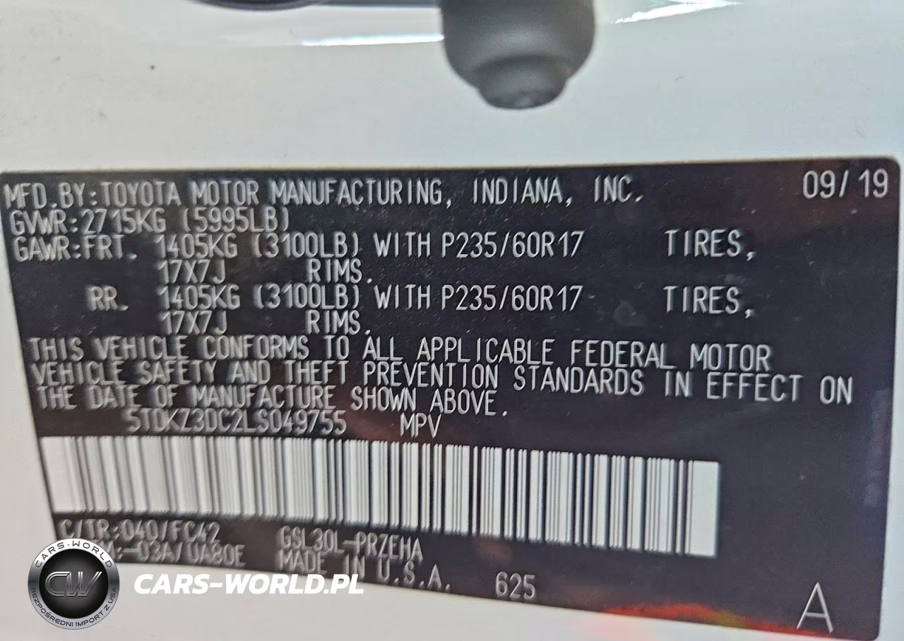 2020 Toyota Sienna Le VIN:5TDKZ3DC2LS049755 - 12