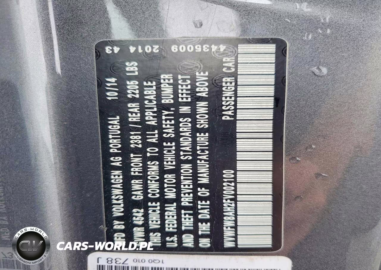 2015 Volkswagen Eos Lux VIN:WVWFW8AH2FV002100 - 12