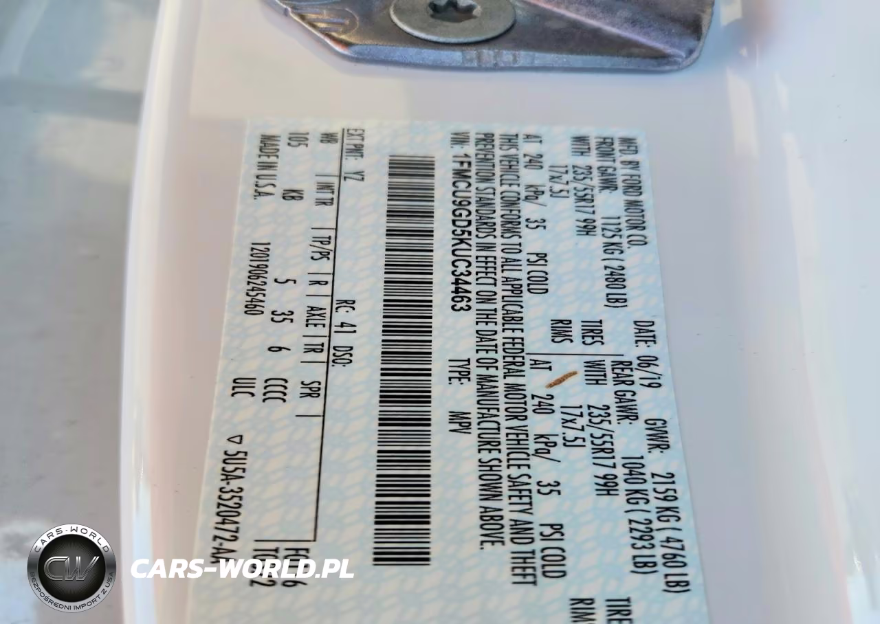 2019 Ford Escape Se VIN:1FMCU9GD5KUC34463 - 14