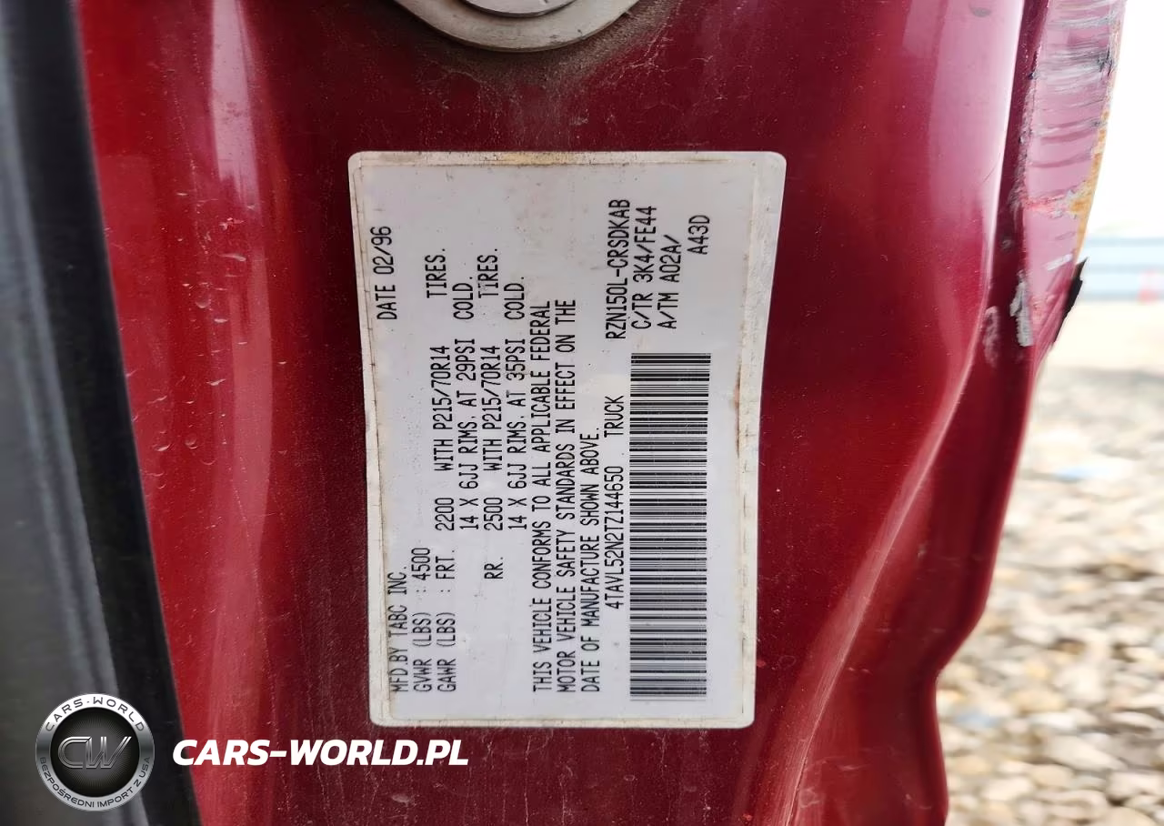1996 Toyota Tacoma Base VIN:4TAVL52N2TZ144650 - 12