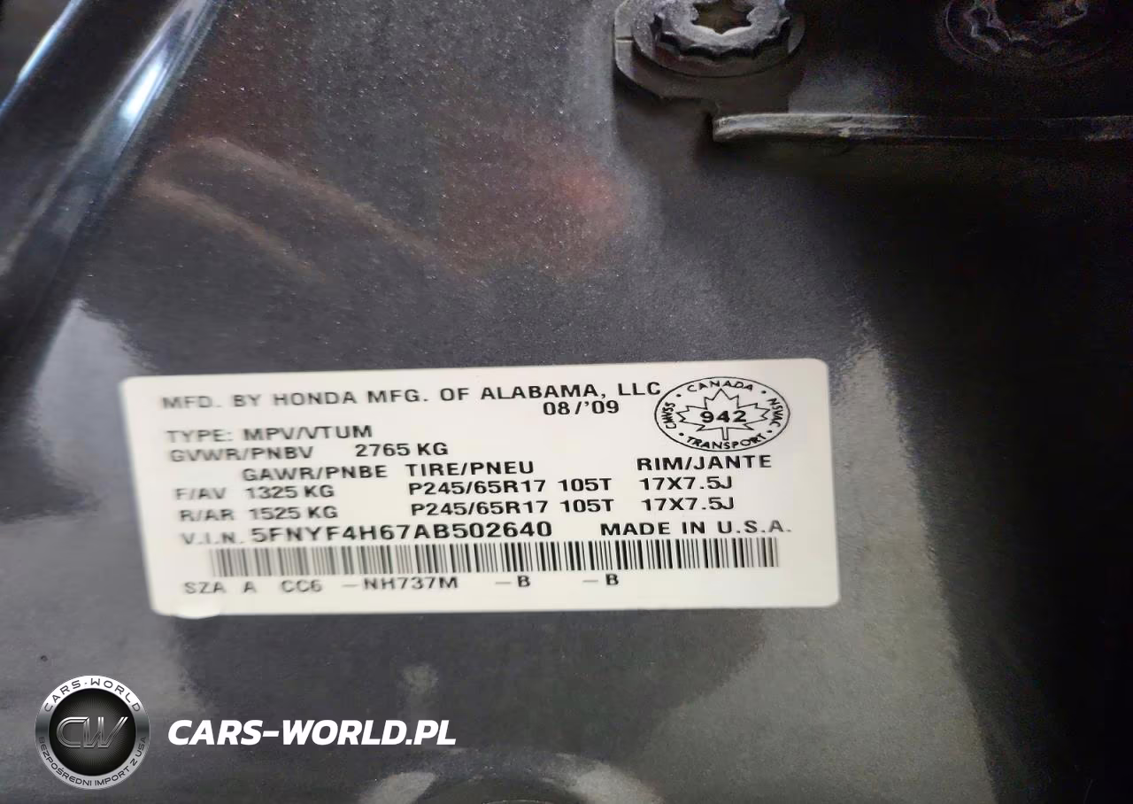 2010 Honda Pilot Exl VIN:5FNYF4H67AB502640 - 12