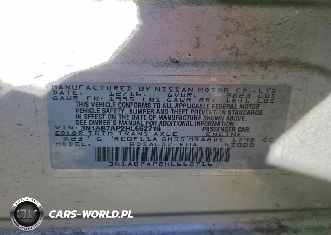 2017 Nissan Sentra Sv VIN:3N1AB7AP2HL662716 - 12
