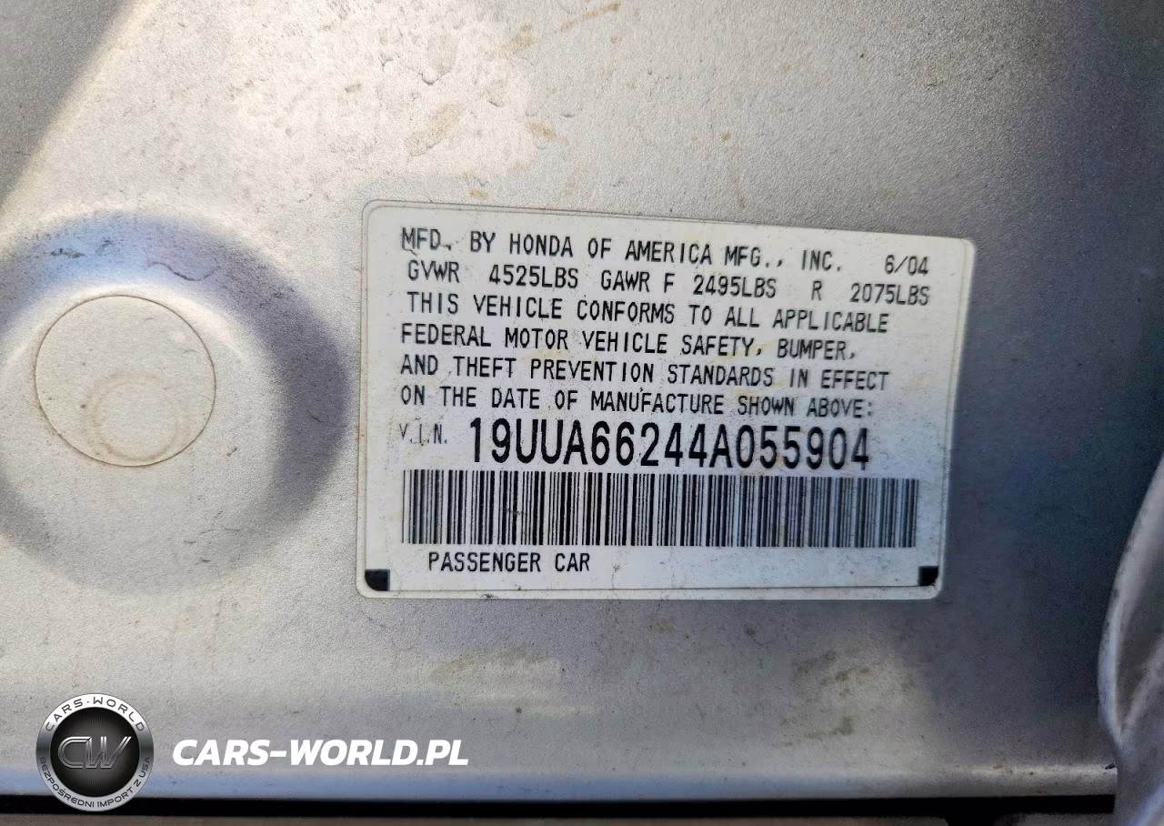 2004 Acura Tl VIN:19UUA66244A055904 - 13