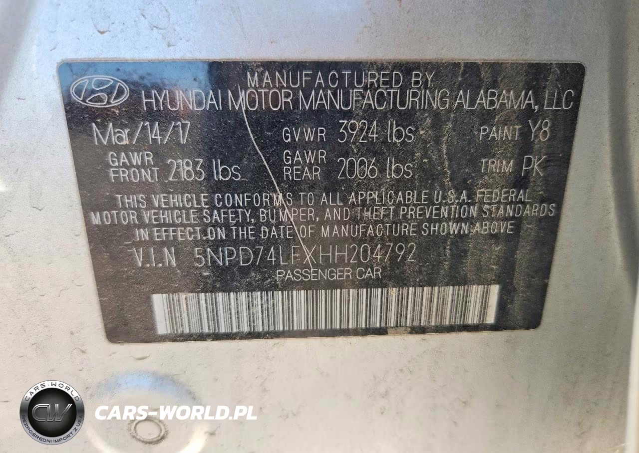2017 Hyundai Elantra Se VIN:5NPD74LFXHH204792 - 12