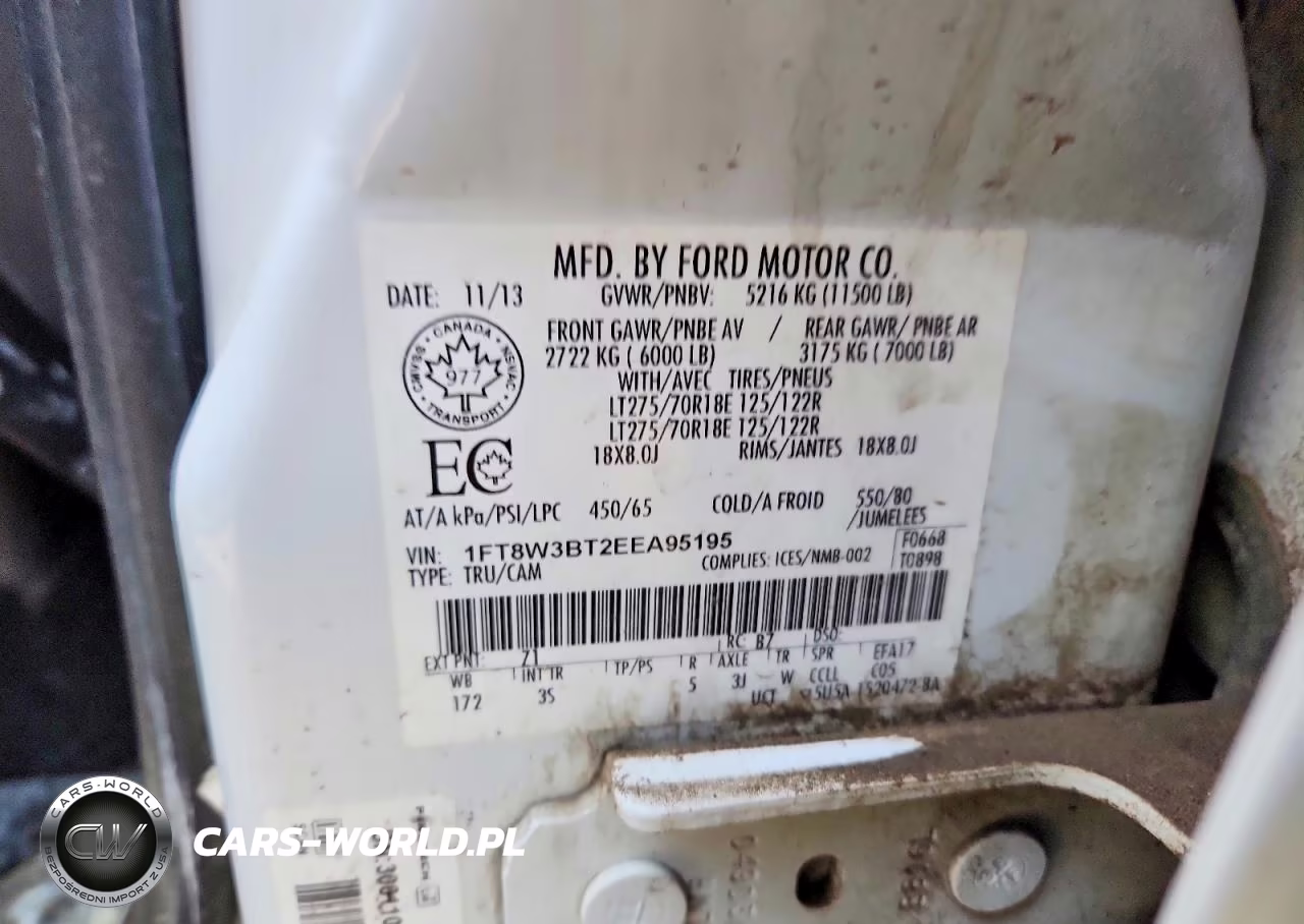 2014 Ford F350 Super Duty VIN:1FT8W3BT2EEA95195 - 13