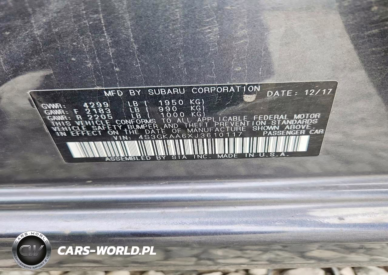 2018 Subaru Impreza VIN:4S3GKAA6XJ3610117 - 12