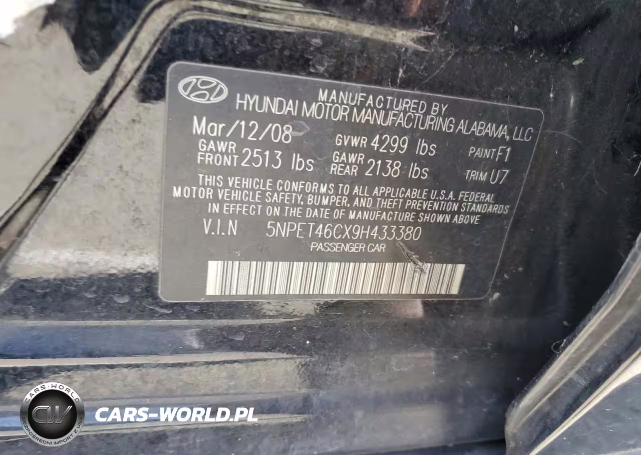 2009 Hyundai Sonata Gls VIN:5NPET46CX9H433380 - 12
