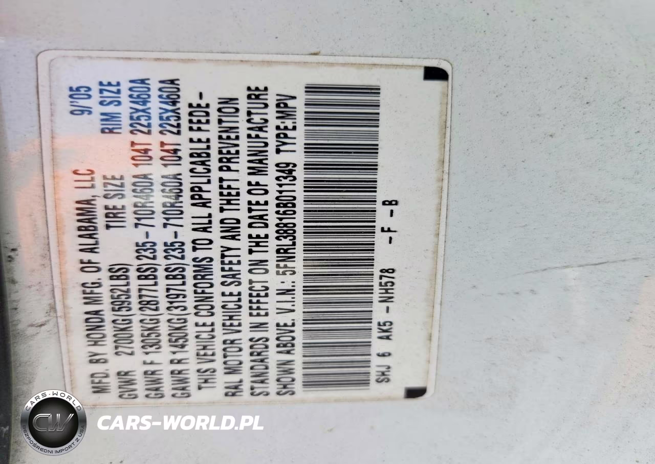 2006 Honda Odyssey Touring VIN:5FNRL38816B011349 - 13