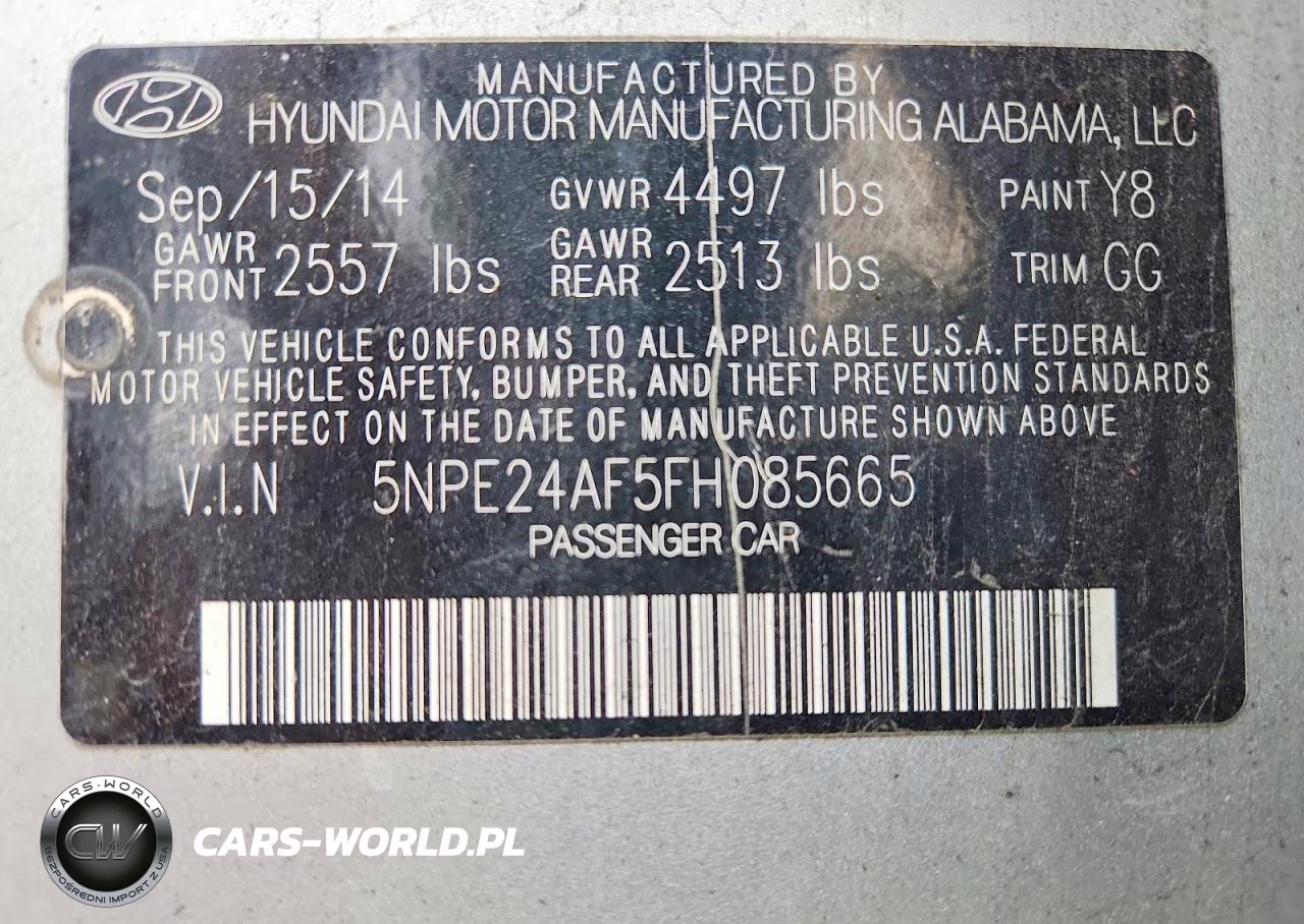 2015 Hyundai Sonata Se VIN:5NPE24AF5FH085665 - 12