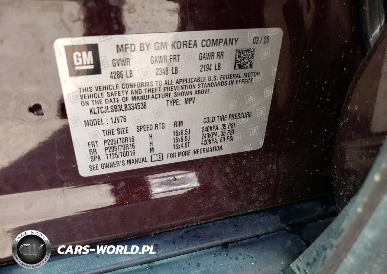 2020 Chevrolet Trax 1Lt VIN:KL7CJLSB3LB334538 - 13