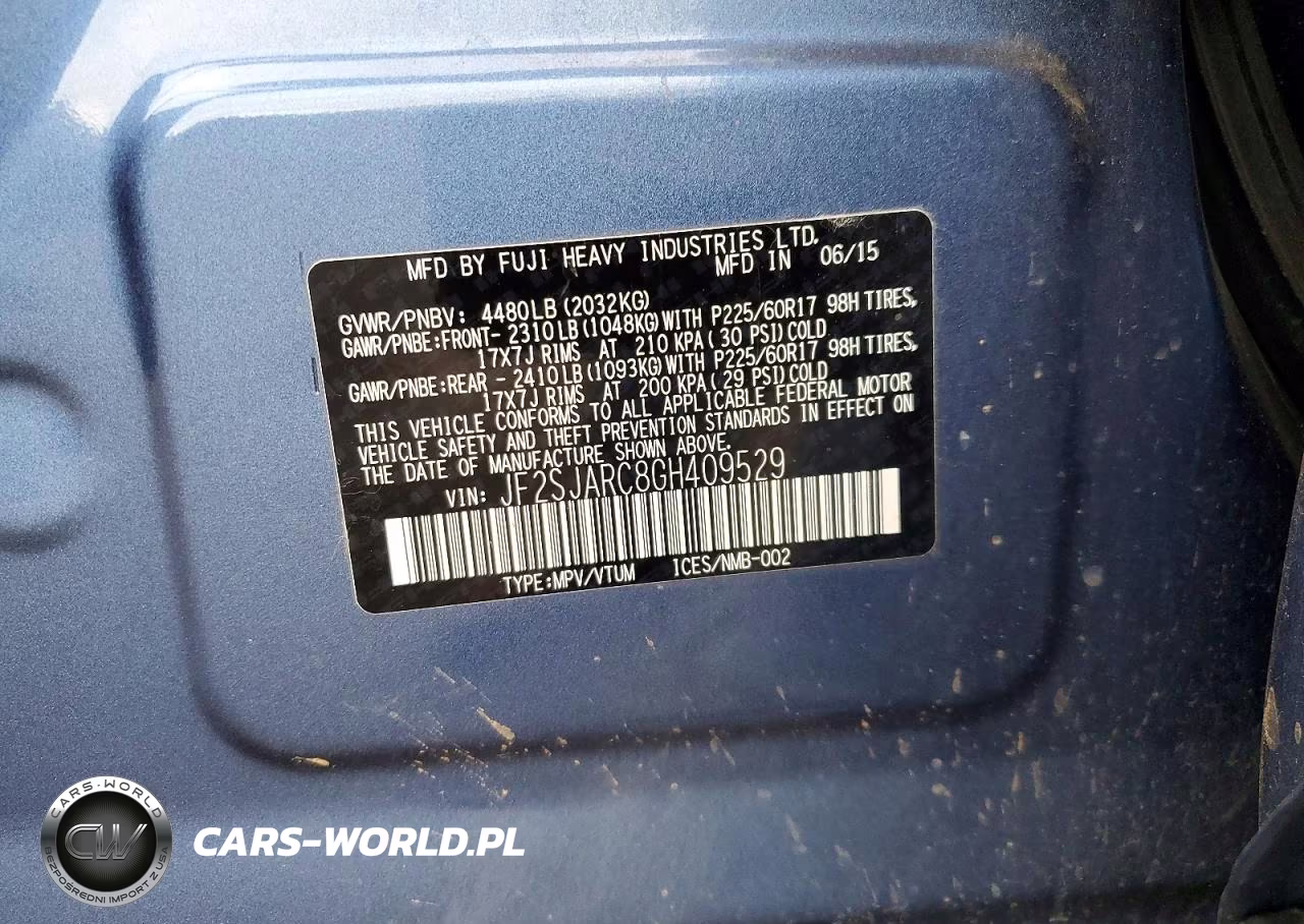 2016 Subaru Forester 2.5I Limited VIN:JF2SJARC8GH409529 - 13