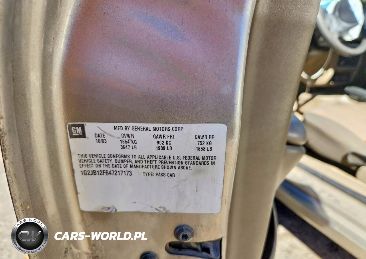 2004 Pontiac Sunfire VIN:1G2JB12F847217173 - 12